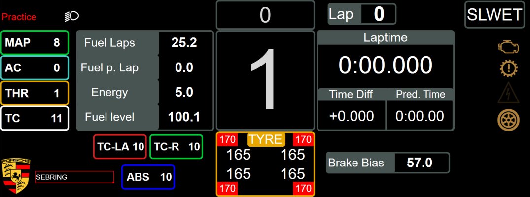 Porsche 911 GT3 R LMGT3 Dashboard Layout 1